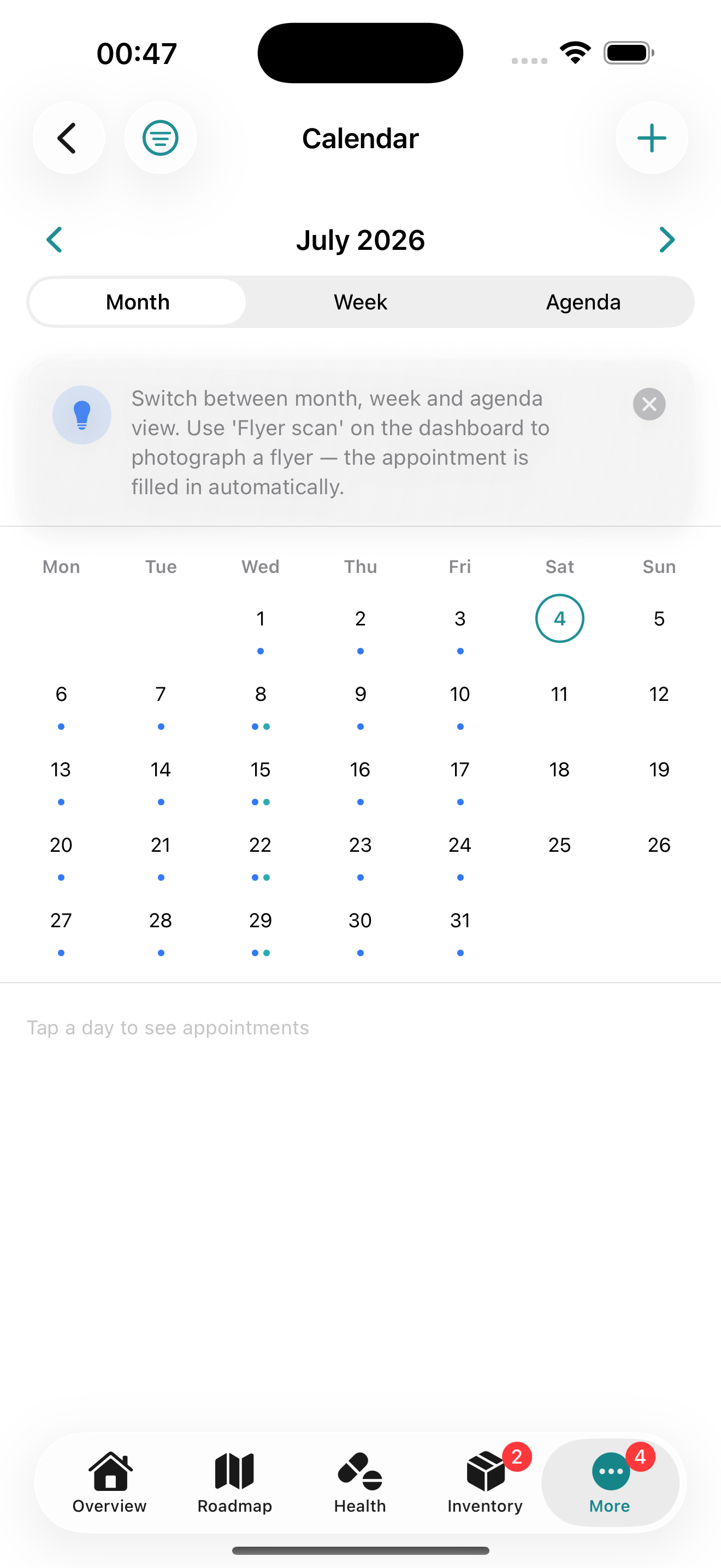Screenshot: Family calendar