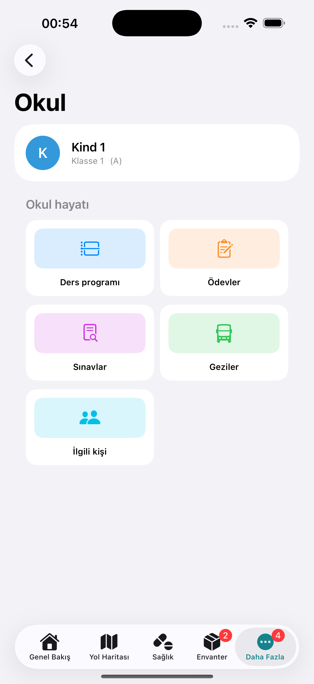 Ekran görüntüsü: Okul hayatı
