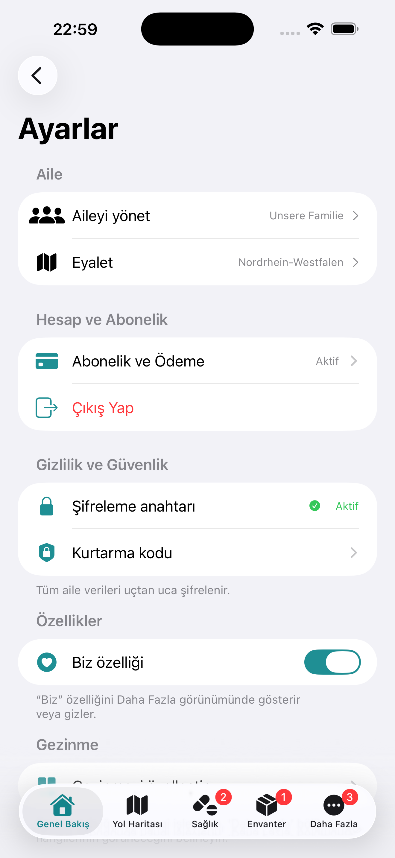 Ekran görüntüsü: Kurtarma kodu
