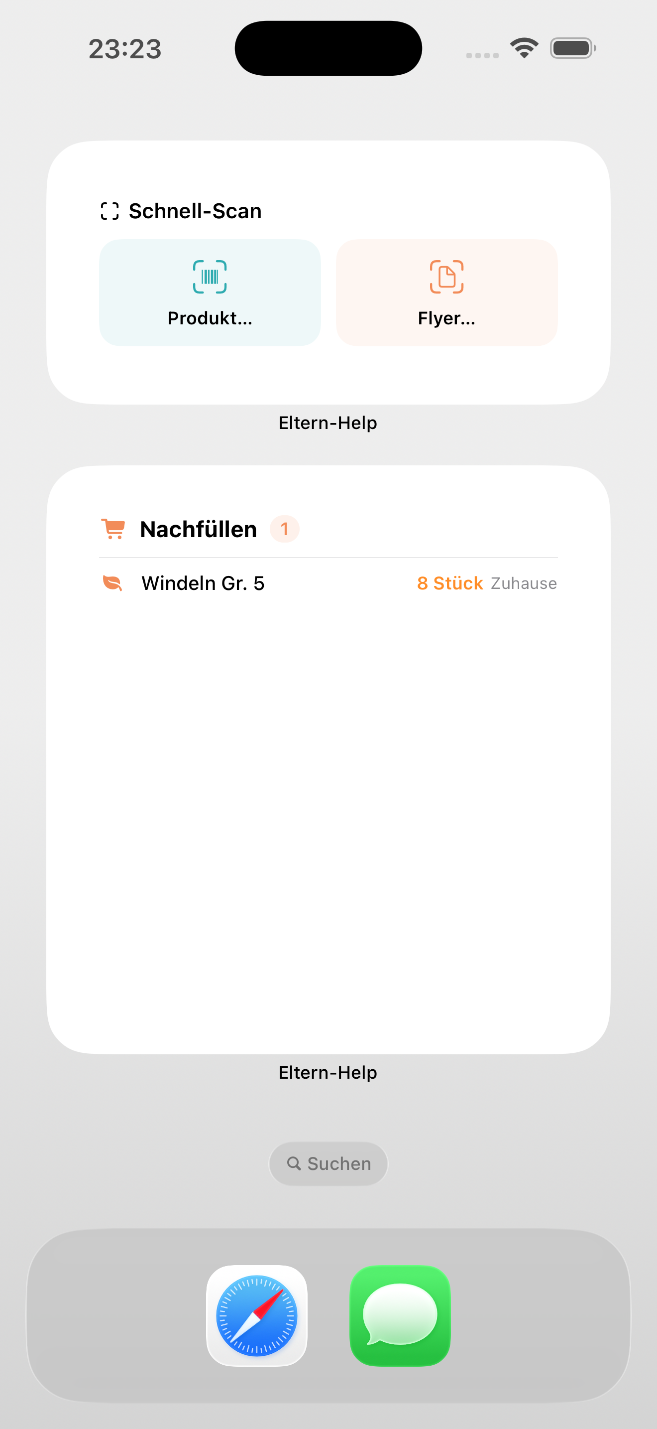Screenshot: Home-Screen-Widgets